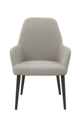 Vergaderstoel Studio kuip boucle houten poten lage kuip grafiet