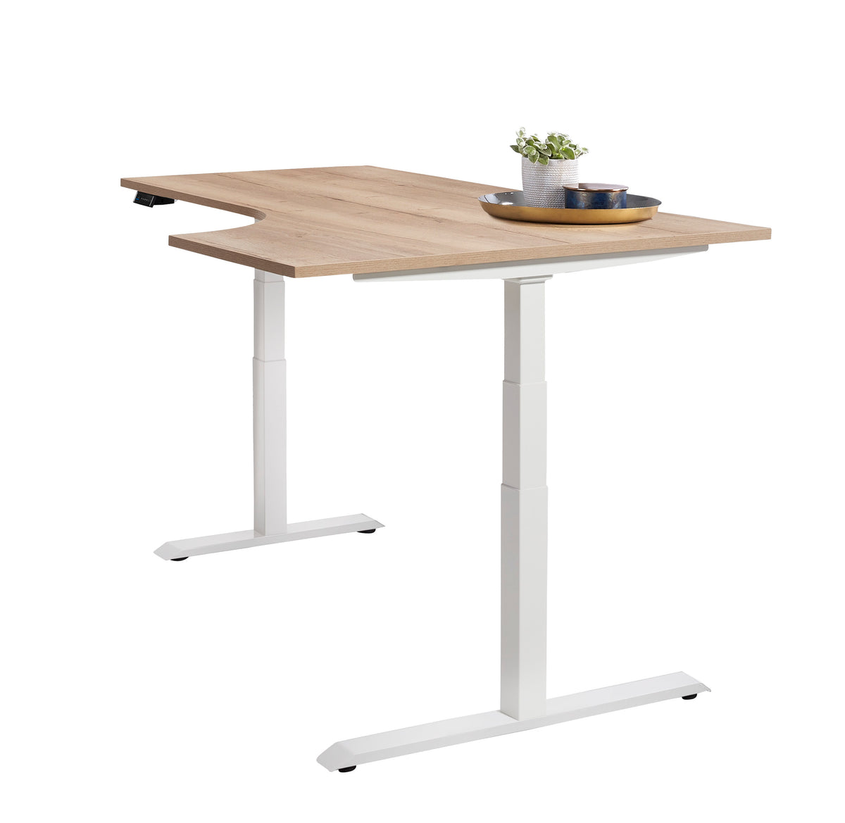 Hoekbureau Ora 160x120 cm links elektrisch zit-sta