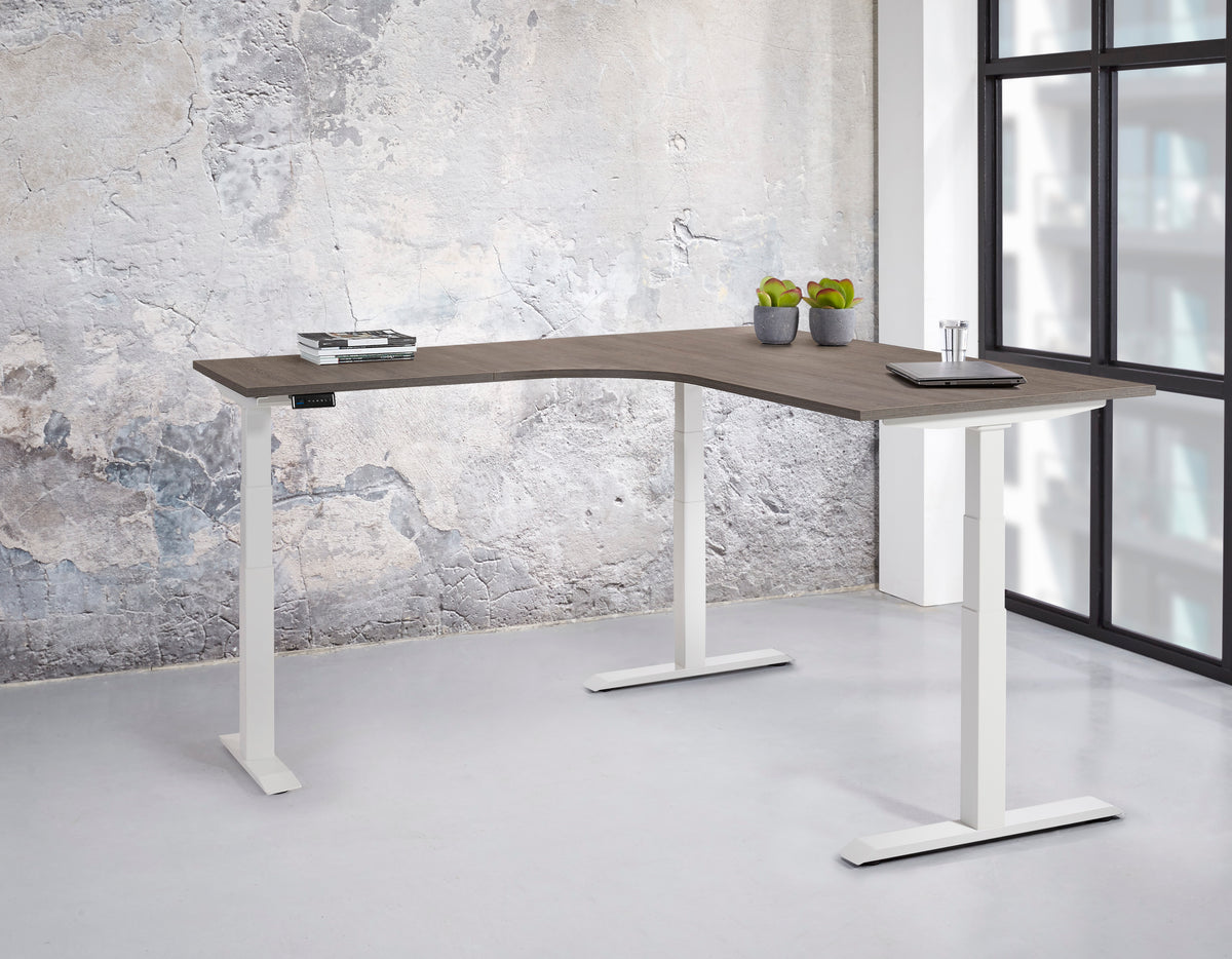Hoekbureau Ora 200x100 + 120x60 cm zit-sta 3 motoren Premium