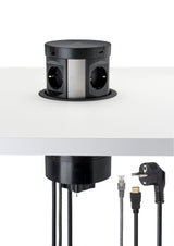 Pop-up stopcontact Ora 12 cm met HDMI en CAT6