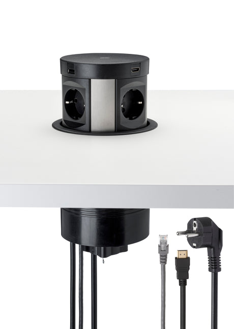 Pop-up stopcontact Ora 12 cm met HDMI en CAT6