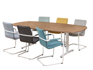 Vergadertafel Ora 240x120 cm Deens ovaal T-poot
