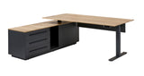 Directiebureau Ora 224x180 cm elektrisch zit-sta halifax eiken
