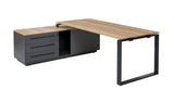 Directiebureau Ora 224x180 cm rechts halifax eiken