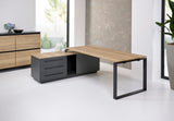 Directiebureau Ora 224x180 cm rechts halifax eiken