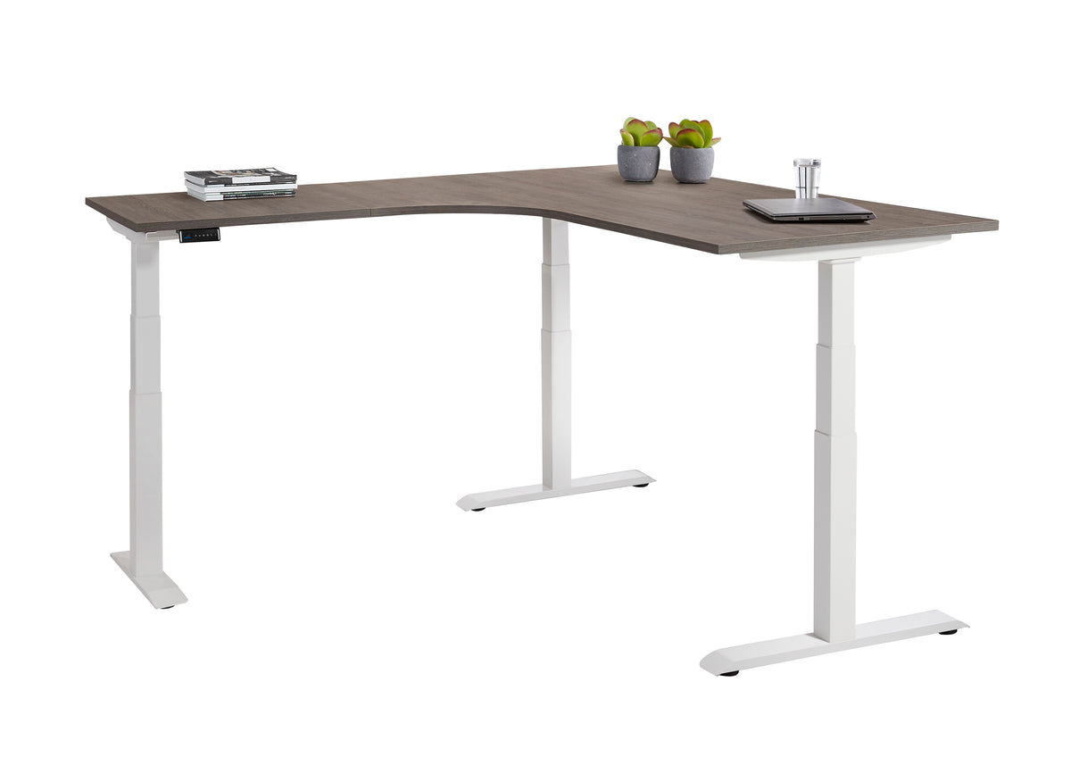 Hoekbureau Ora 180x80 + 120x60 cm zit-sta 3 motoren Premium