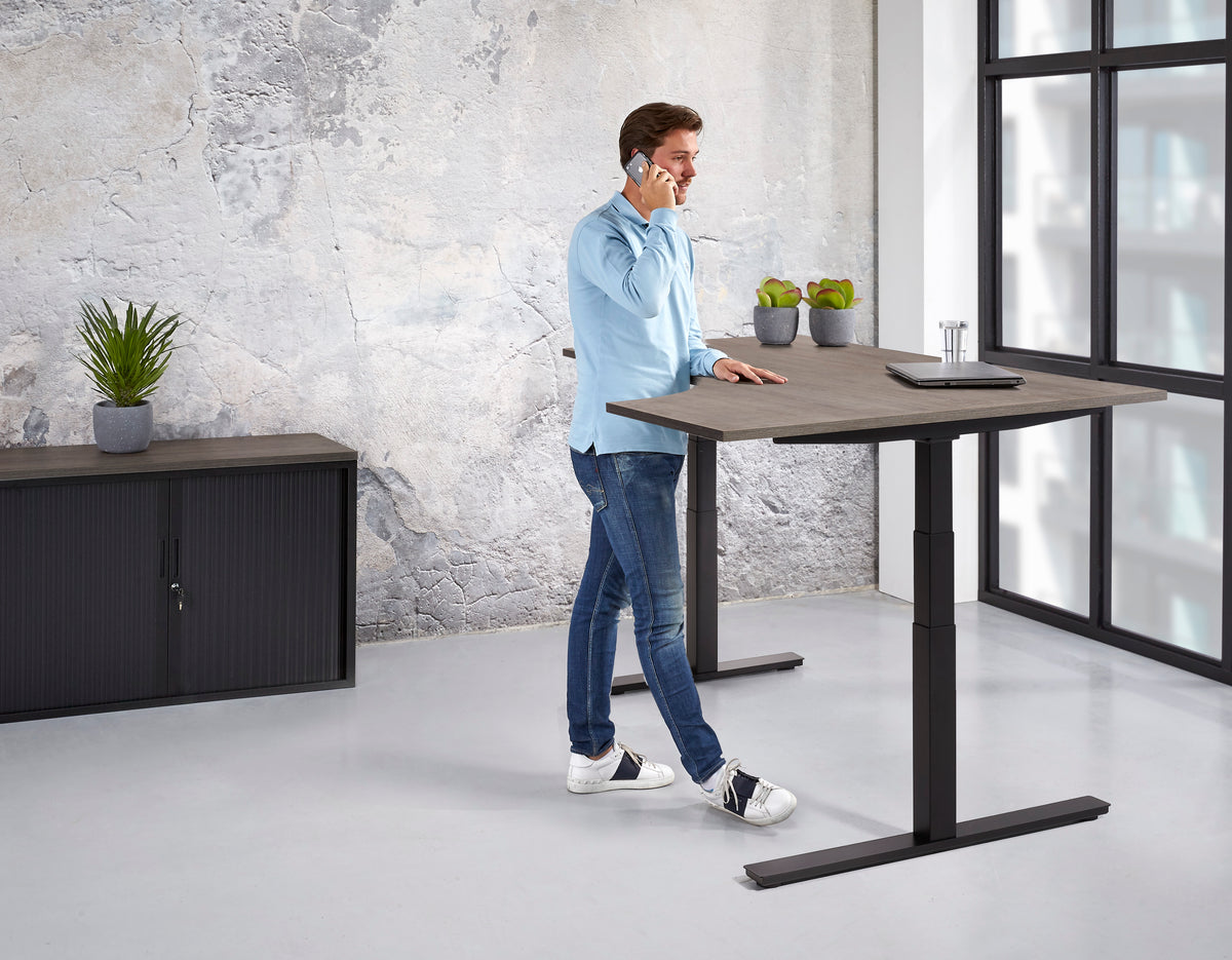 Hoekbureau Ora 160x120 cm rechts elektrisch zit-sta