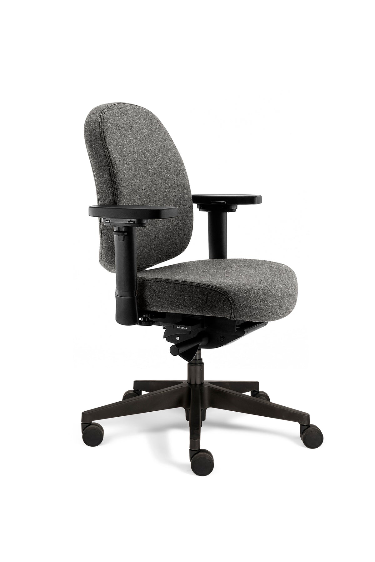 Directiestoel TPX Compact met middelhoge rug middengrijs wolvilt