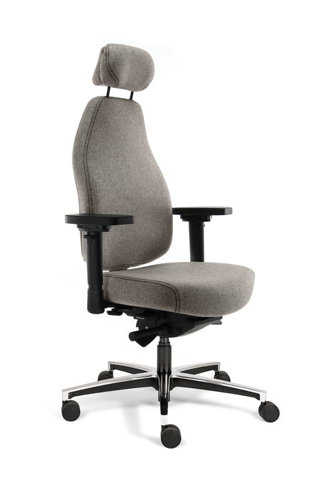 Directiestoel TPX HR met hoofdsteun lichtgrijs wolvilt