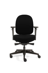 Directiestoel TPX Compact met middelhoge rug zwart wolvilt