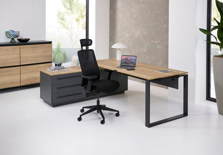 Directiebureau Ora 224x180 cm rechts halifax eiken
