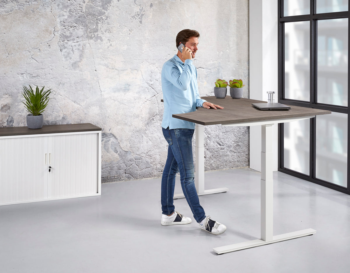 Hoekbureau Ora 160x120 cm rechts elektrisch zit-sta