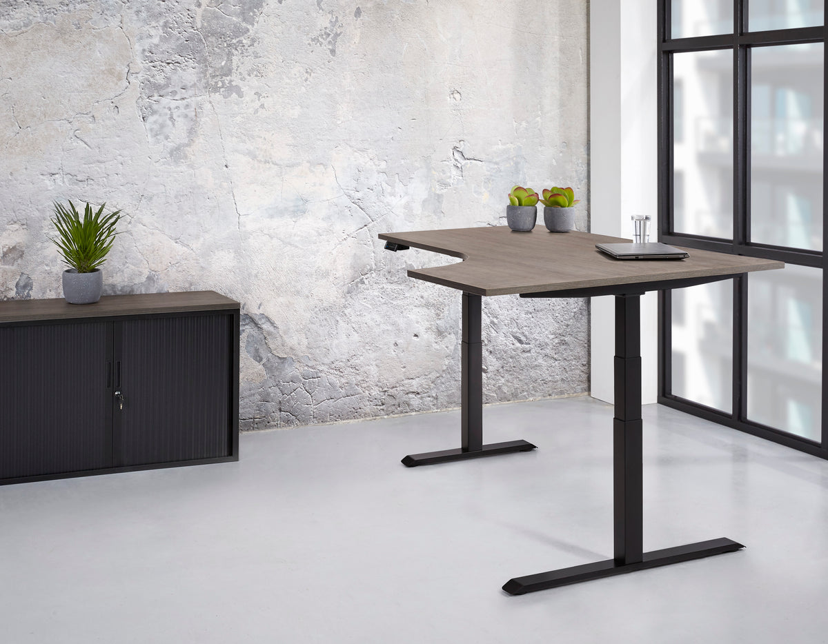 Hoekbureau Ora 180x120 cm rechts elektrisch zit-sta