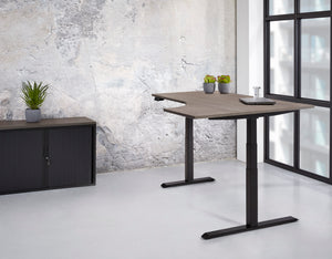 Hoekbureau Ora 180x120 cm links elektrisch zit-sta