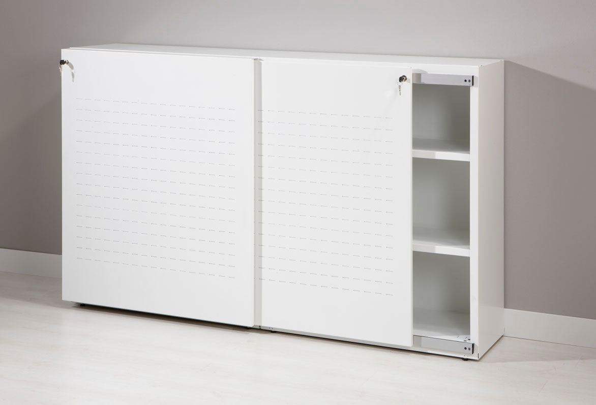 Akoestische kast Ora 120x160-240x47 cm geperforeerd, in wit