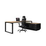 Directiebureau Halifax/Antraciet met hoek rechts | 224 x 180 cm