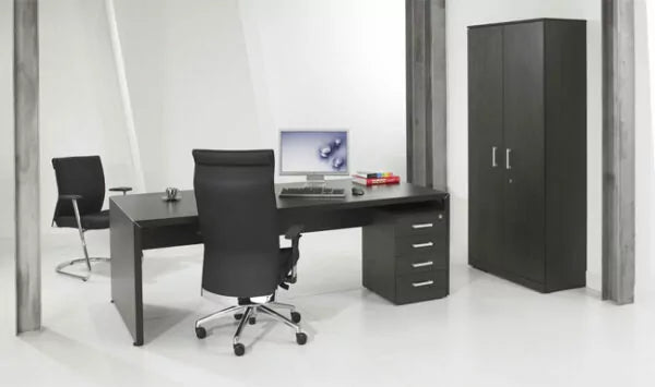 Directiebureau Antraciet Eiken | 210 x 90 cm