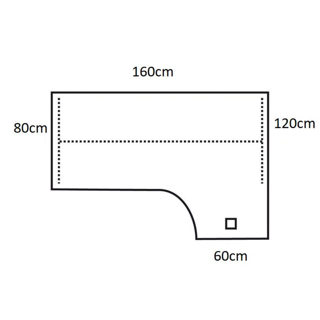 Hoekbureau Flex | 160 x 120 cm | Rechts