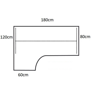 Hoekbureau N-poot Links | 180 x 120 cm