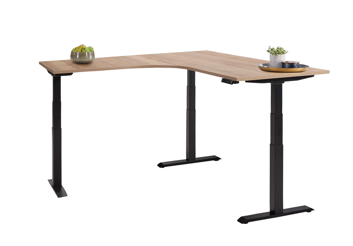 Hoekbureau Ora 200x80 + 120x60 cm zit-sta 3 motoren Premium