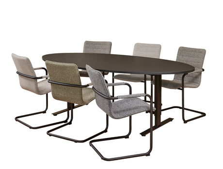Vergadertafel Ora 220x110 cm ovaal T-poot