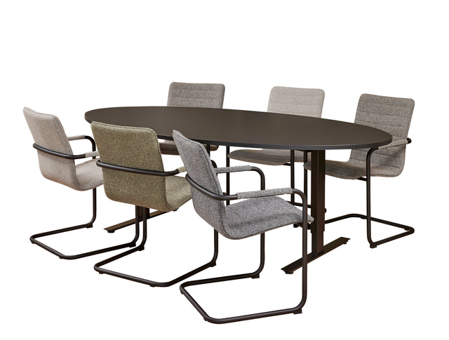 Vergadertafel Ora 220x110 cm ovaal T-poot