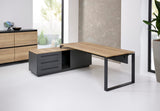 Directiebureau Ora 224x180 cm rechts halifax eiken