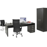 Directiebureau Antraciet Eiken | 210 x 90 cm