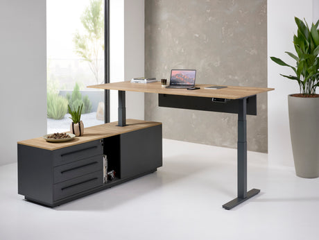 Directiebureau Ora 224x180 cm elektrisch zit-sta halifax eiken