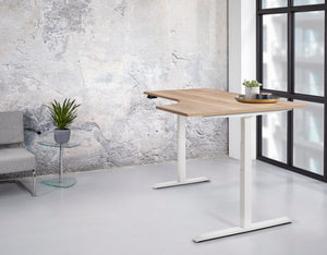 Hoekbureau Ora 180x120 cm links elektrisch zit-sta