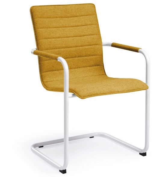 Vergaderstoel Ora slede wolvilt wit frame