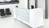 Receptiebalie Ora 288x78 cm 110 cm hoog, wit, vooraanzicht